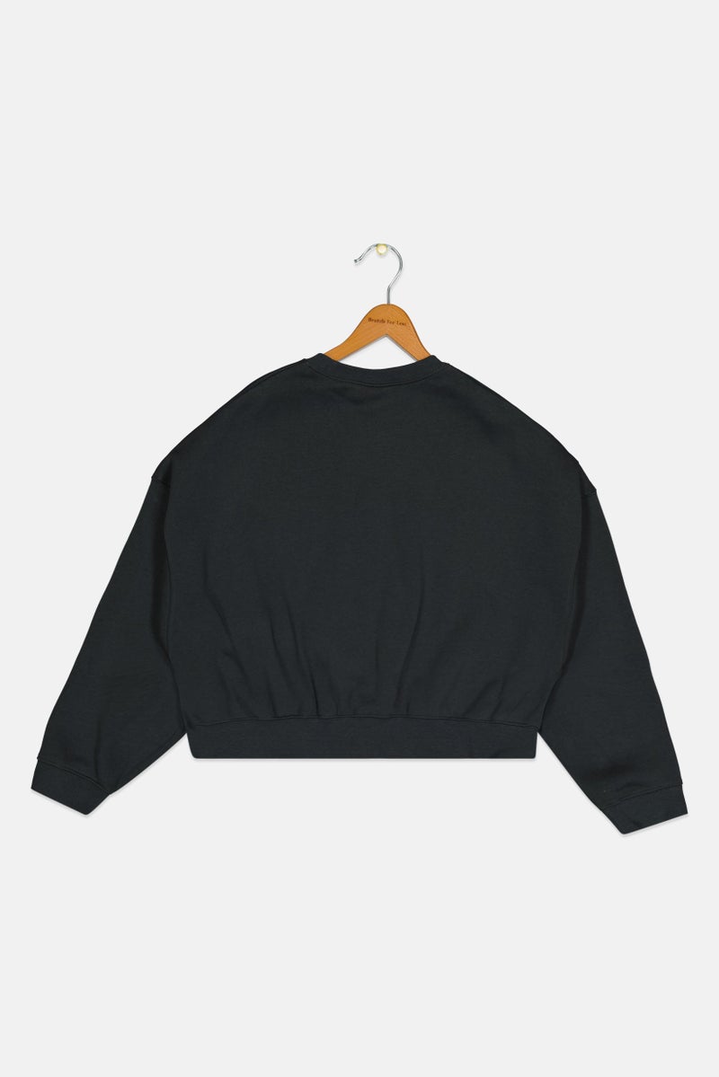 Nike Kids Girl Sportswear Fit Long Sleeve Outdoor Sweatshirt, Dark Grey - Image 3